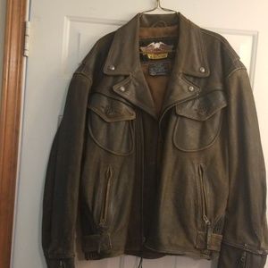 Harley Davidson Braided Trim Leather Jacket
